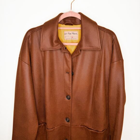 NWOT Free People Carmen Vegan Suede Chutney Long Duster Trench Coat Jacket XS - Picture 4 of 15